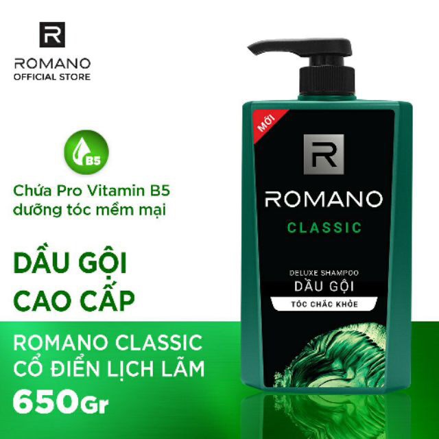 Tắm gội 2 trong 1 Romano Classic 650g