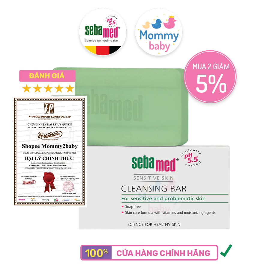 Thanh làm sạch kháng khuẩn Sebamed pH5.5 [Nhập Khẩu Chính Hãng]