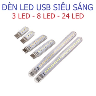 Đèn USB Trong Suốt 8 Led Và 24 Led Siêu Sáng