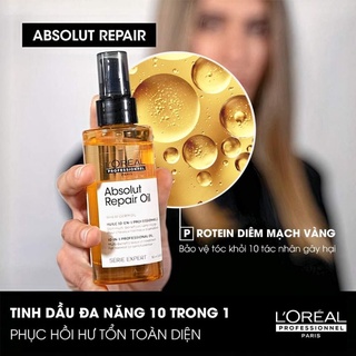 TINH DẦU SERUM PHỤC HỒI TÓC LOREAL ABSOLUTE REPAIR LIPIDIUM 3 TÁC ĐỘNG 50ML