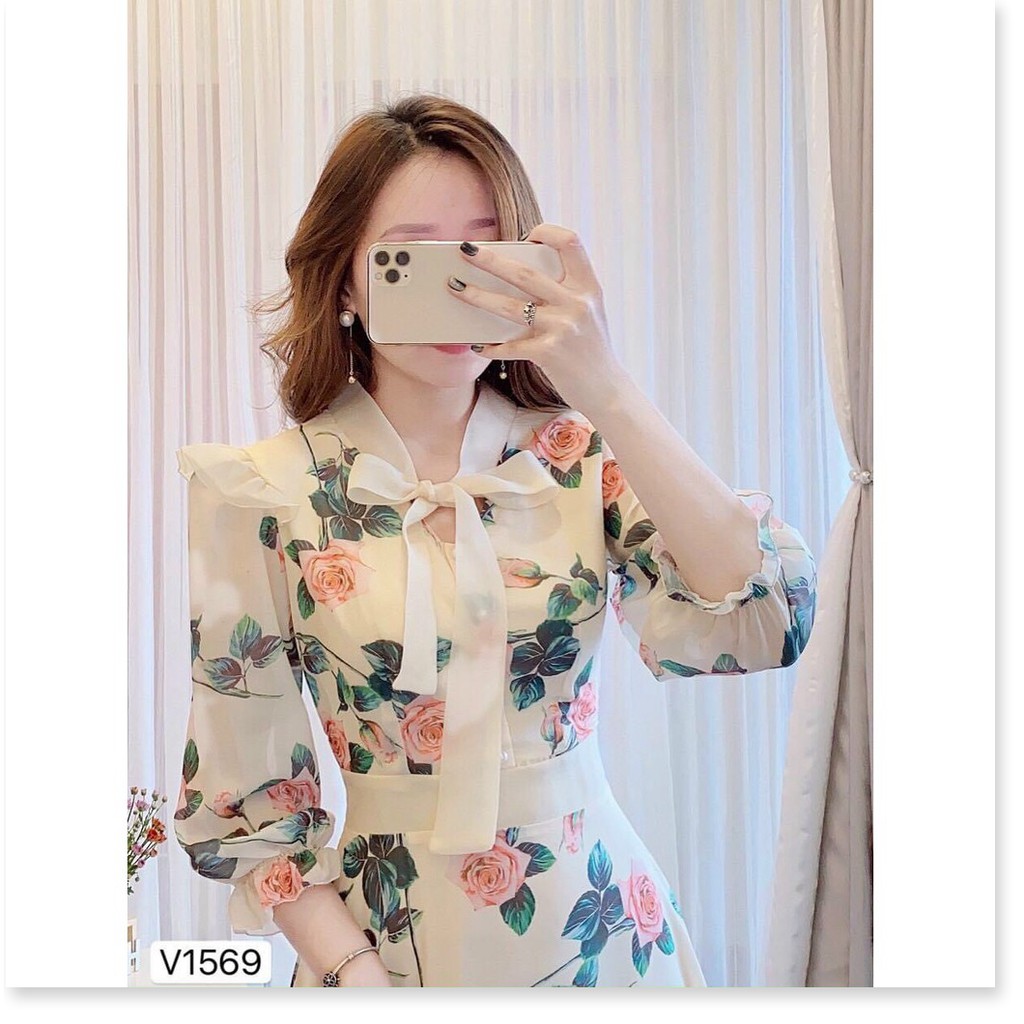 ĐẦM HOA NƠ PHỐI VOAN,THIẾT KẾ HỌA TIẾT HOA VÔ CÙNG SANG TRỌNG,ĐẶC BIỆT LÀ CHẤT LIỆU VÃI THOÁNG MÁT KHÁNH AN STORE