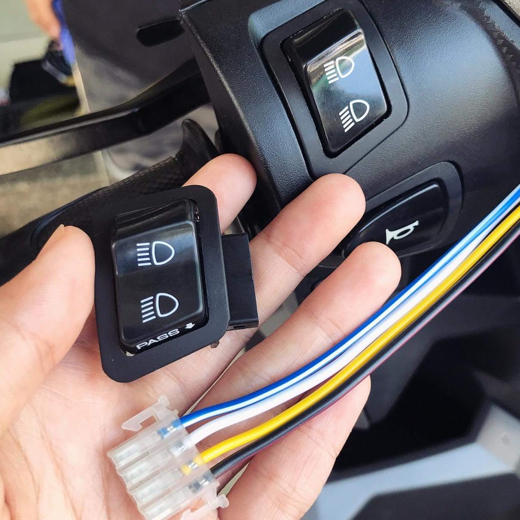 CÔNG TẮC PASSING Nhấp Nháy Đèn Pha - Tặng Kèm Giắc Cắm Lắp Xe Honda ab, vision,lead,wave, SH mode