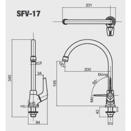 Vòi rửa bát nước lạnh INAX SFV-17