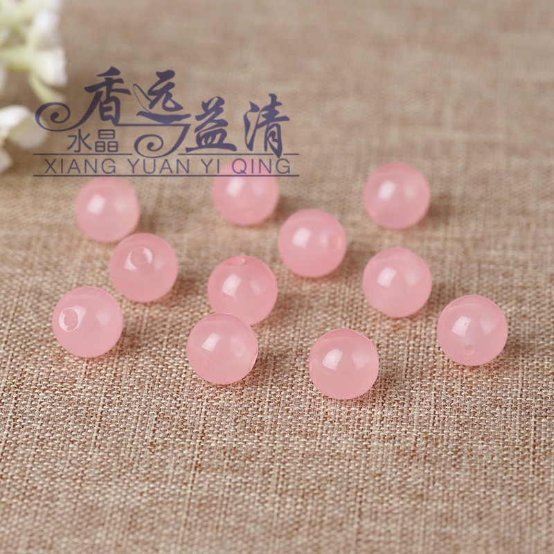 Bộ Hạt Ngọc Bích Màu Hồng Dùng Làm Trang Sức Thủ Công DIY