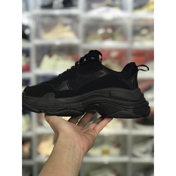⚡️𝐅𝐑𝐄𝐄 𝐒𝐇𝐈𝐏⚡️ Ảnh thật + full box : giày thể thao balenciag full đen đế phân tầng