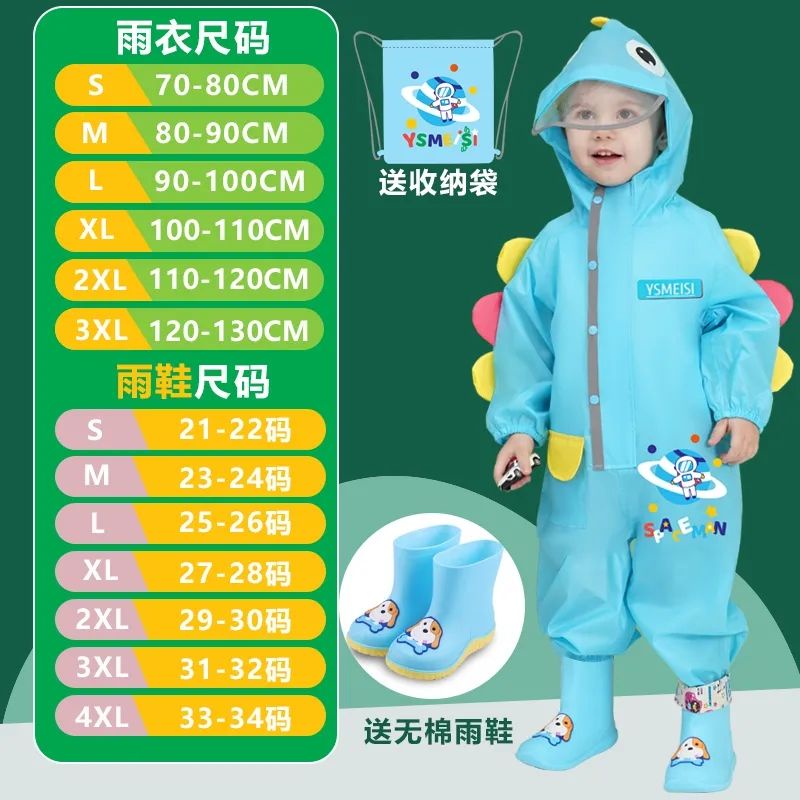 Bộ Áo Mưa Liền Quần Kiểu Hoạt Hình Dễ Thương Cho Bé