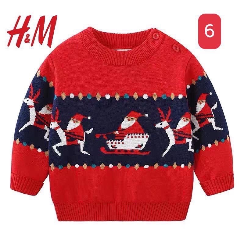 Áo len cho Bé Trai Bé gái H.M mặc dịp Noel Tết size 7-27kg