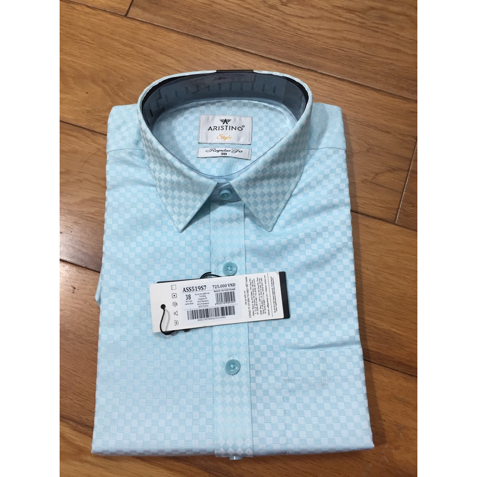(SALE OFF 60-50%) Áo sơ mi nam ngắn tay Aristino ASS519S7 dáng suông vừa regular fit, có túi, chất modal sợi sồi