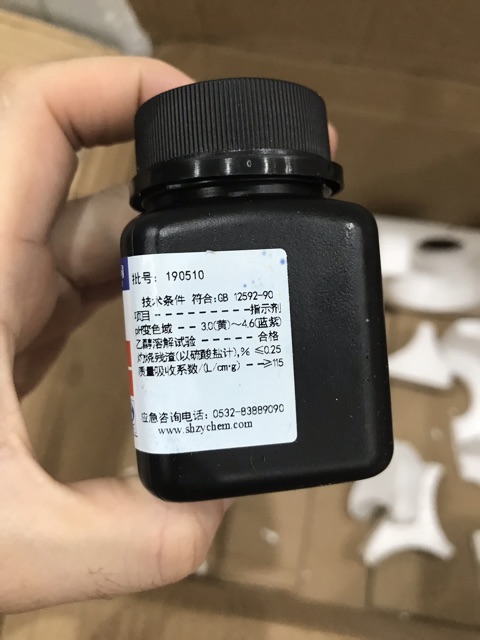 Xanh Bromophenol Blue chai 10g CAS 115-39-9 C19H9Br4NaO5S thuốc thử hữu cơ