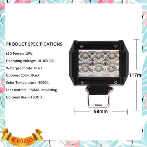 (Giá sỉ)  Đèn Pha 6 Bóng Led 30w Siêu Sáng Chuyên Phượt(Đèn Trợ Sáng 6 Led)  - M103