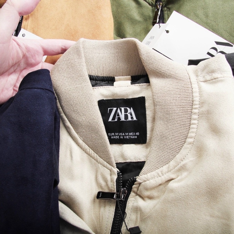Áo khoác nhẹ bomber da lộn Zara