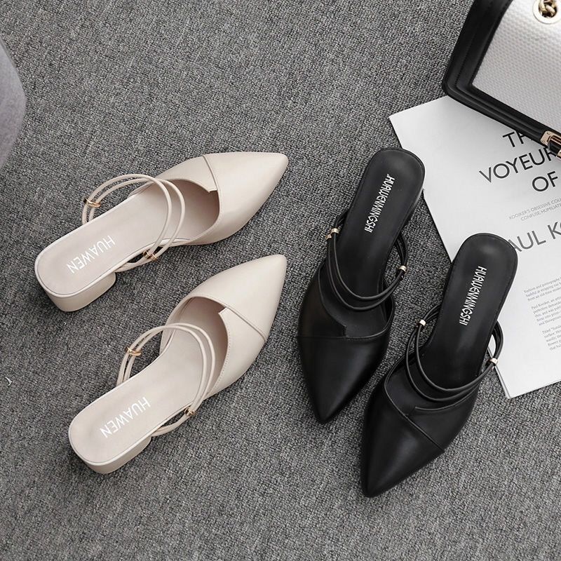 Dép sandal gót vừa dày dặn thời trang thanh lịch cho nữ