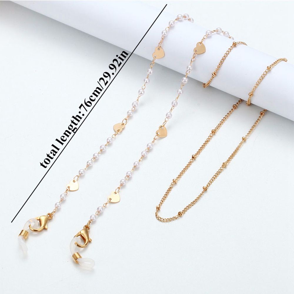Dây đeo mắt kính chống thất lạc bằng hợp kim đính hạt ngọc trai đơn giản xinh xắn cho nữ