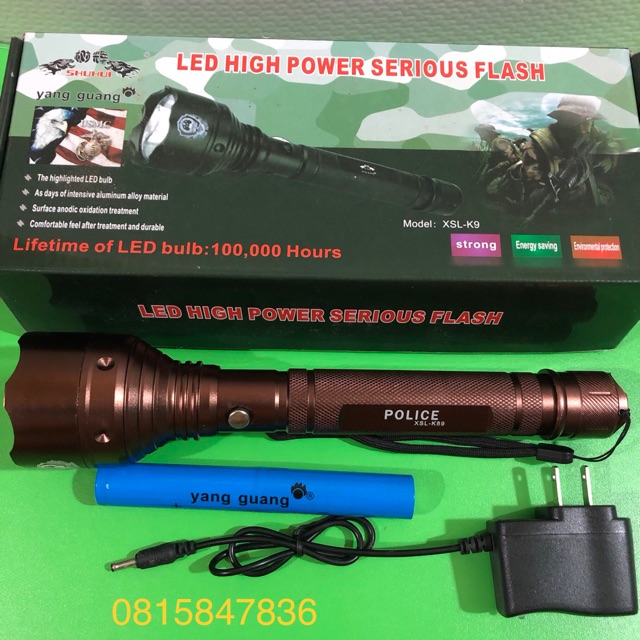 💥 đèn pin siêu sáng : Police XSL - K9 , màu đồng