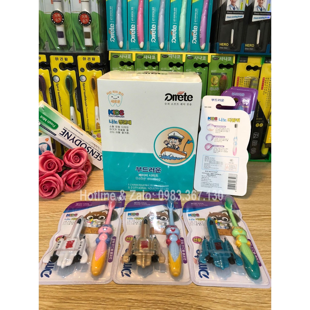 Sỉ 1 Hộp 12 Chiếc bàn chải trẻ kèm quà tặng đủ mẫu
