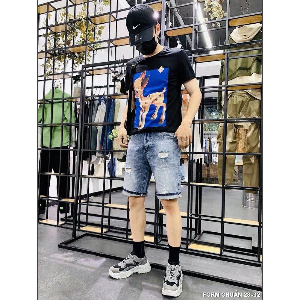 Quần short jean nam xước 2 điểm cực đẹp form chuẩn shop BB03