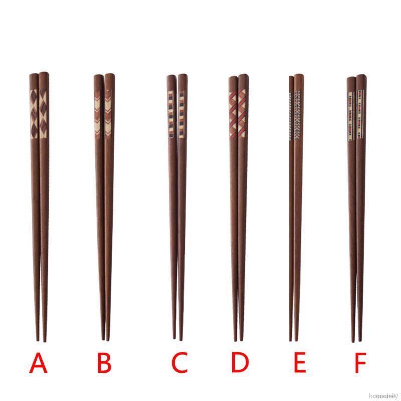 Đũa gỗ họa in họa tiết kẻ hoa văn dành cho gia đình