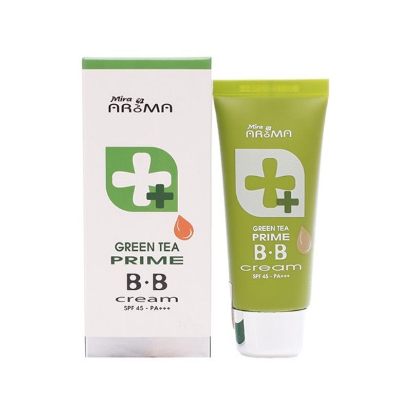 Kem Nền BB Cream Trà Xanh MIRA AROMA Green Tea Prime