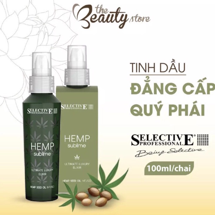 Tinh Dầu Phục Hồi Hư Tổn SELECTIVE Đẳng Cấp Quý Phái, Dưỡng Ẩm Chuyên Sâu Hemp Ultimate Luxury Elixir 100ml 100ml 73733