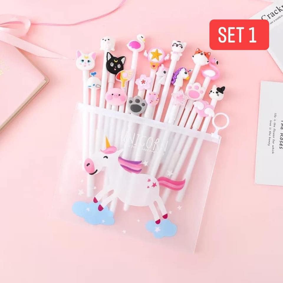 Sét 20 cây bút bi nước hình đầu thú siêu cute màu sắc siêu xinh nhìn là mê cho học sinh, văn phòng-giadungsieure