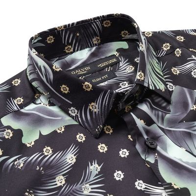 Áo sơ mi tay lỡ Galvin form rộng chất mát cộc tay đứng dáng unisex SMGV149-M5 - Leo Vatino