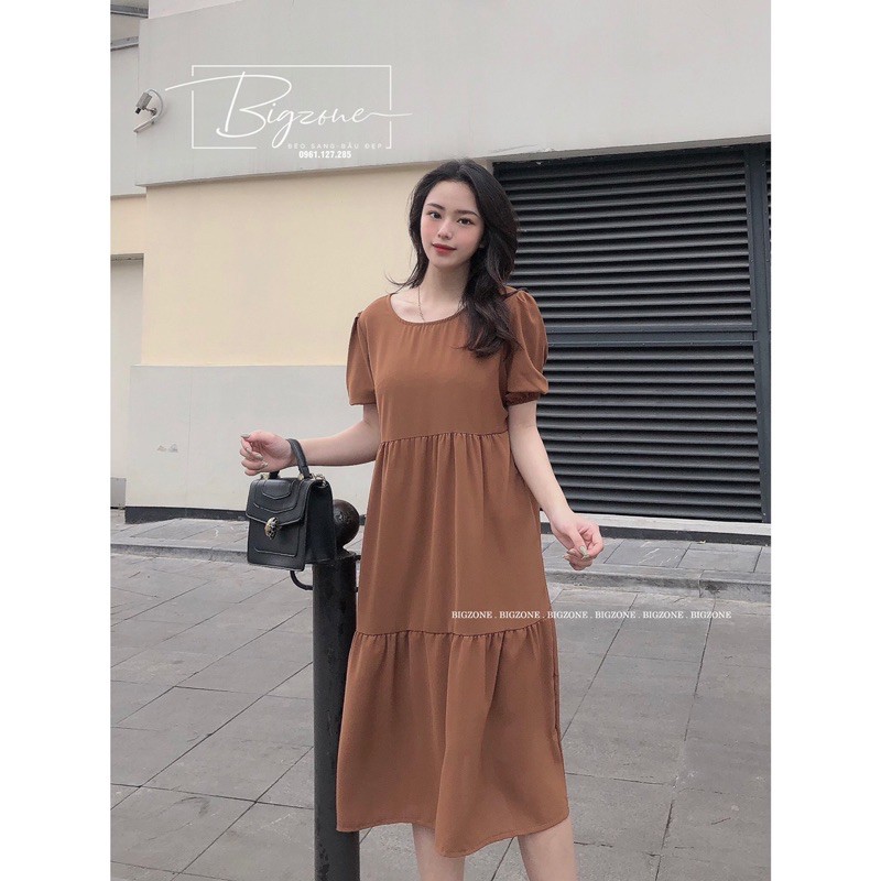 Váy đầm babydoll bigsize bầu chất đũi không nhăn thoáng mát cho mẹ bầu 55kg đến 75kg