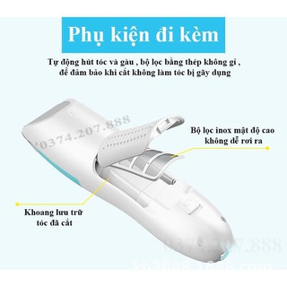 Tông Đơ Cắt Tóc Cho Bé Hút Tóc Vào Trong, Chống Nước, Êm Ái Dễ Sử Dụng