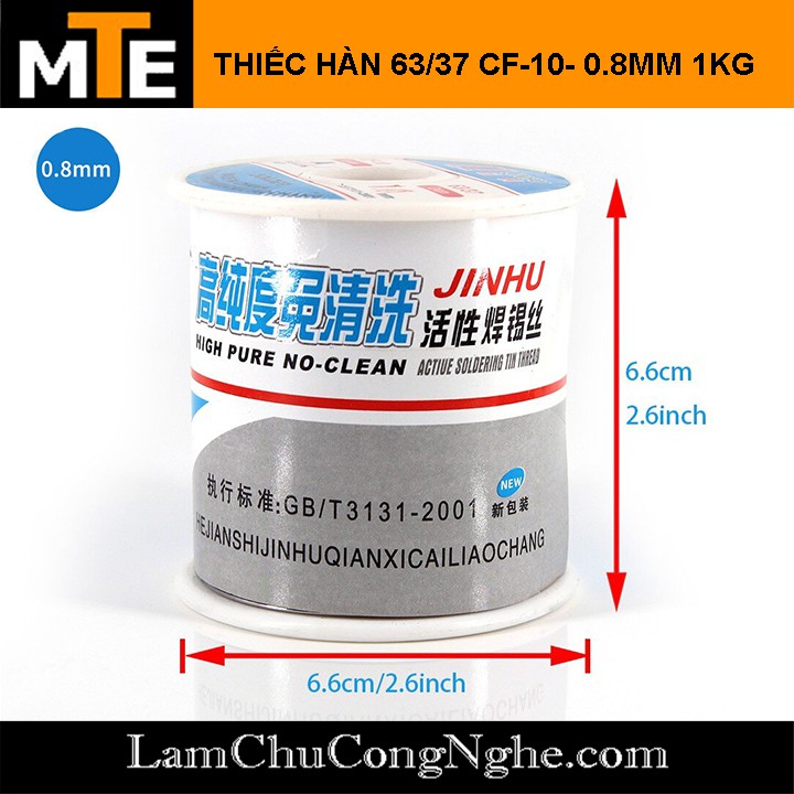 Thiếc hàn 63% CF-10 Dây 0.8mm Flux 2%