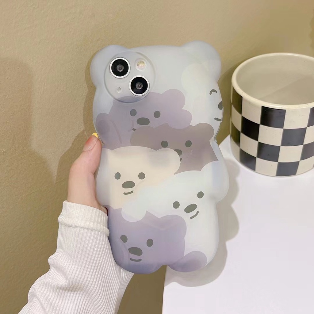 Ốp Điện Thoại Mềm In Hình Gấu 3d Cho Iphone 13 pro max 12 pro max 11 pro max xs max xr x