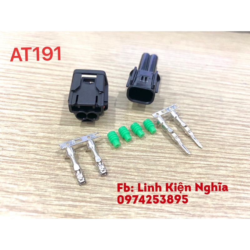 Bộ giắc chống nước 2P màu đen -1.5- AT191