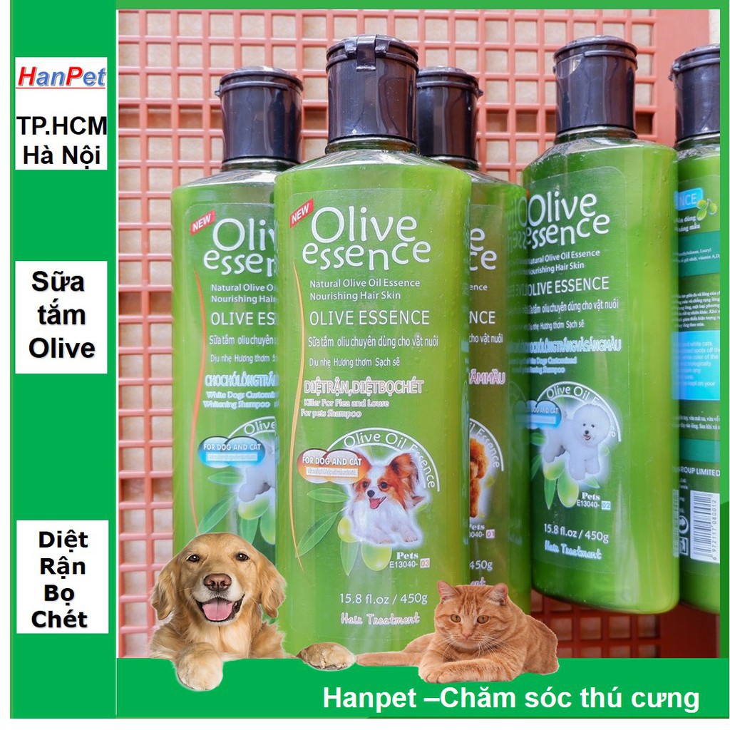 Sữa tắm chó mèo OLIVE 450ml SIÊU MỀM MƯỢT (4 loại đa công dụng)