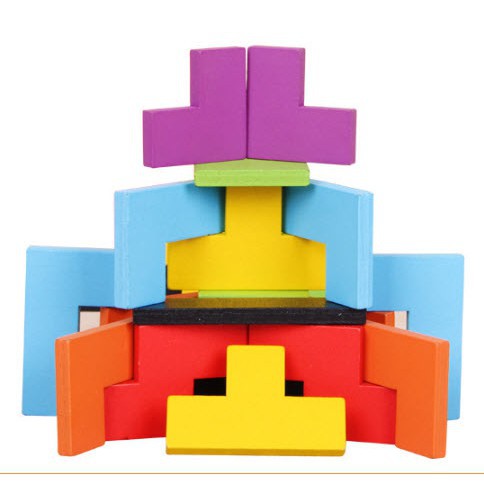 ✽☊Đồ Chơi Xếp Hình Thông Minh Cao Cấp Size Đại, Tetris Gạch Ghép Gỗ Pitomio Montessori