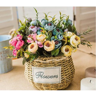 HOA GIẢ TRANG TRÍ - HOA TRÀ CỔ ĐIỆN ( MẪU 1 NHÁNH 9 BÔNG )