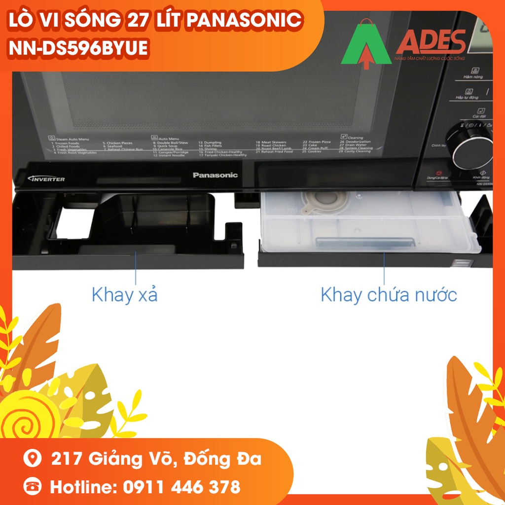 [Mã 154ELSALE2 giảm 7% đơn 300K] Lò vi sóng 27 lít Panasonic NN-DS596BYUE - Bảo hành Chính hãng