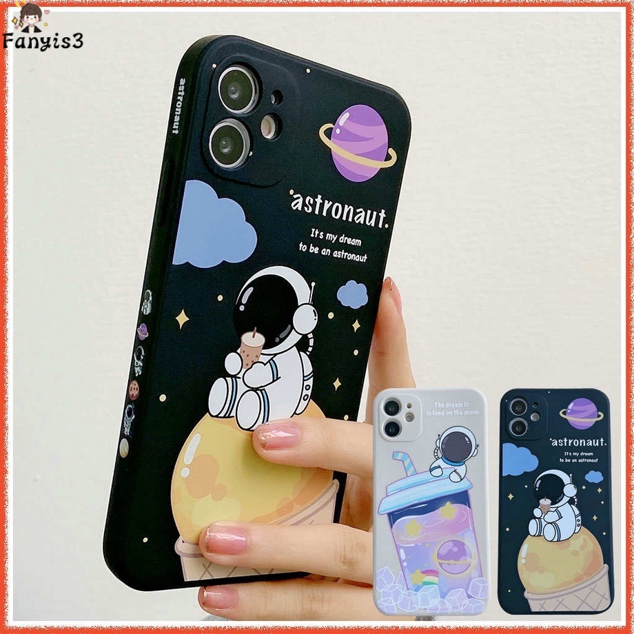 Ốp điện thoại silicon mềm hình phi hành gia dễ thương cho For iPhone 12 11 Pro Max X XR Xs Max 8 7 6 6s Plus SE 2020