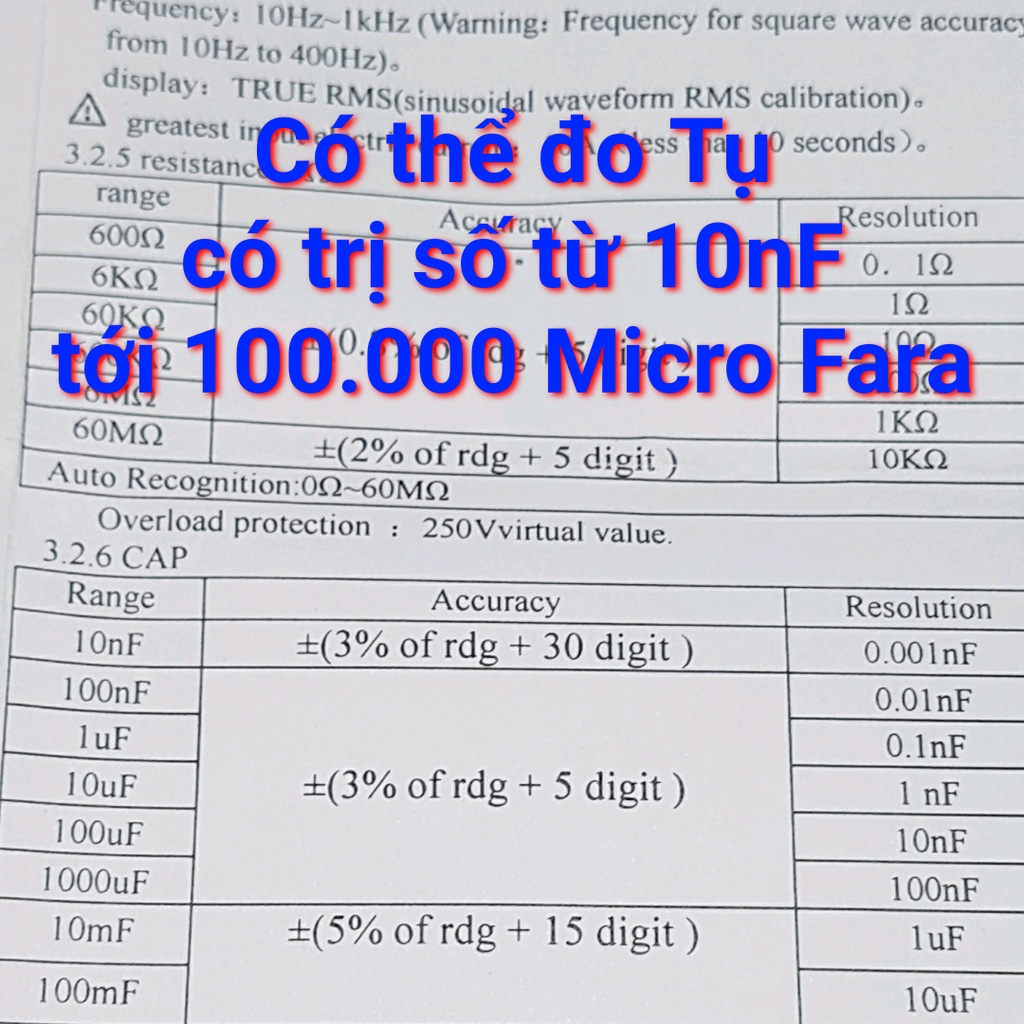 Đồng hồ đo điện Tự động Thông minh dùng trong sửa chữa học tập nghiên cứu