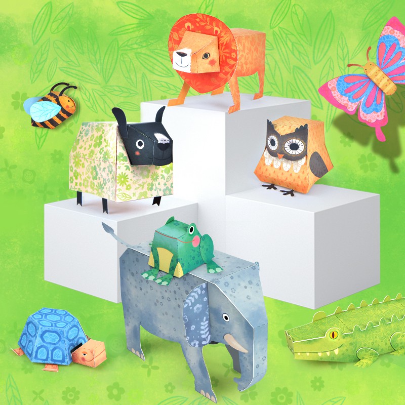 Bộ Đồ Chơi Xếp Giấy Origami 10 Loài Động Vật Chính Hãng Mideer Origami Paper Animal - CleverKids