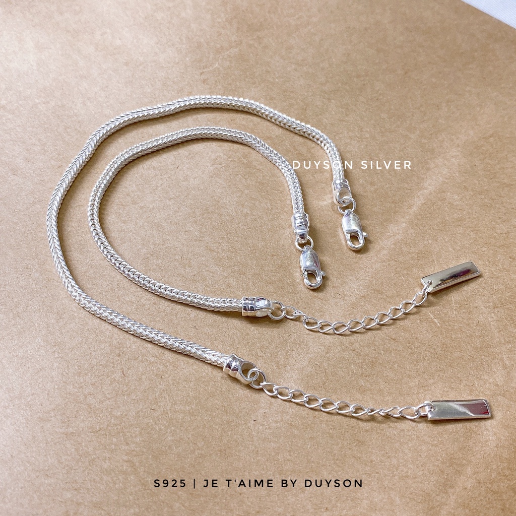 Lắc tay đôi bạc Vòng tay cặp bạc nam nữ Basic thiết kế cá tính DUYSON SILVER (1 chiếc) [LTKX10]