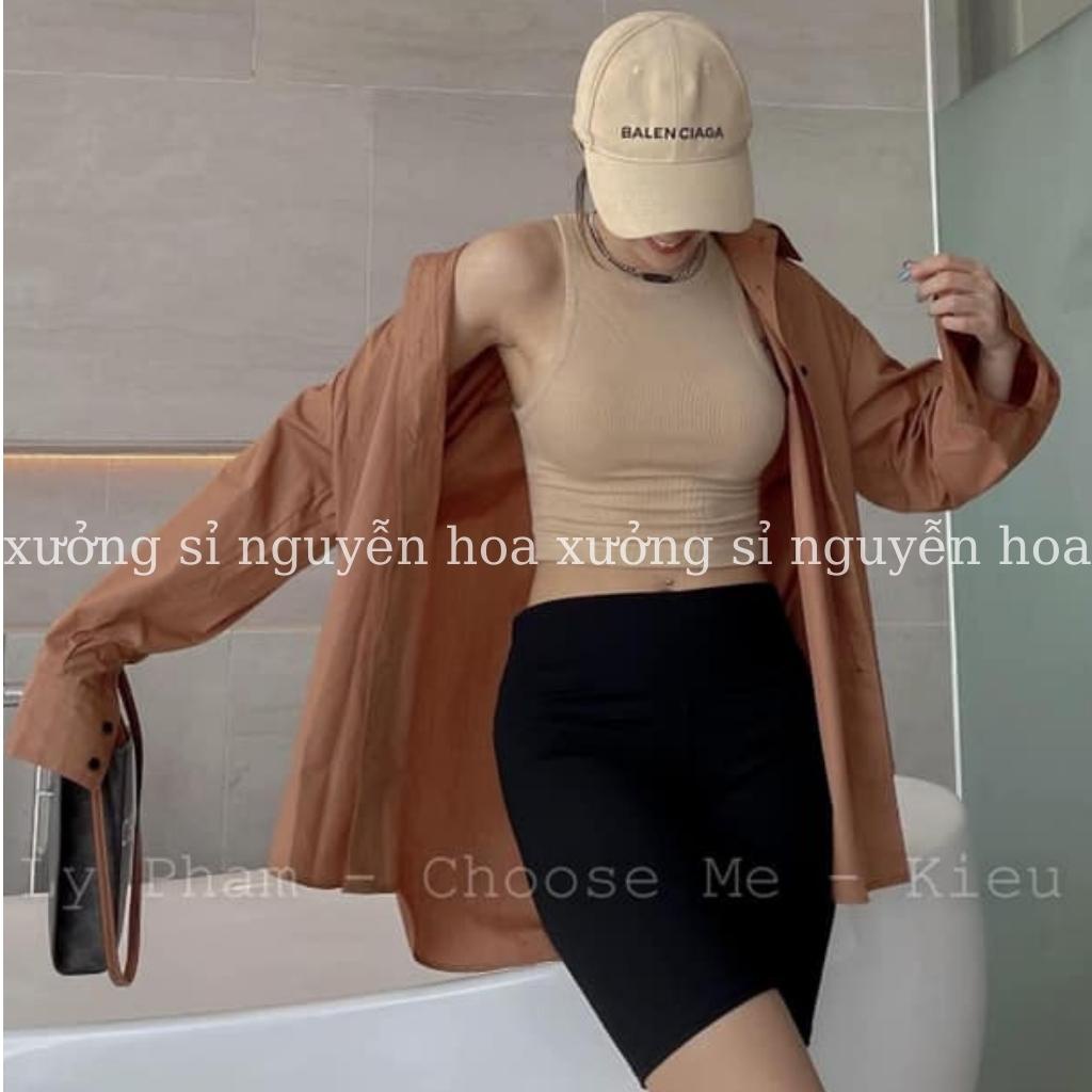 Áo thun croptop 3 lỗ ôm body tôn dáng 3 màu trắng đen be basic  phong cách hàn quốc sexy dễ phối đồ Xưởng Sỉ Nguyễn Hoa