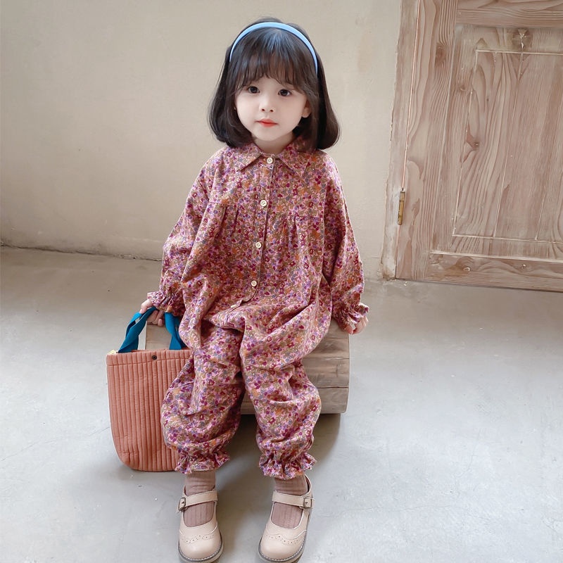 Áo Liền Quần Dáng Rộng Phong Cách Phương Tây Thời Trang Xuân Thu Mới Cho Bé Gái