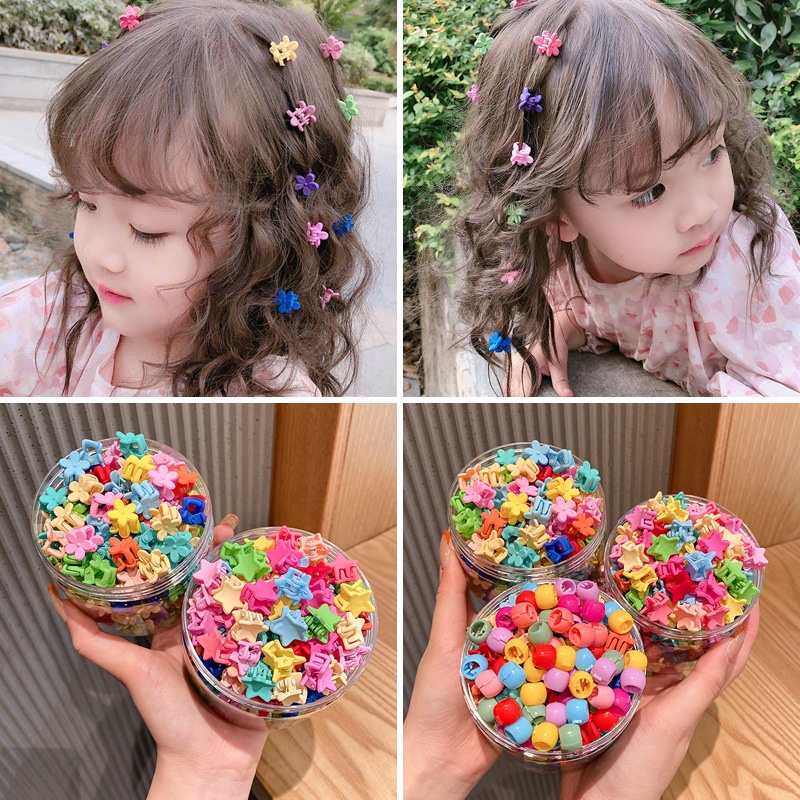 Bộ 50 kẹp tóc hình bông hoa/nơ nhiều màu sắc xinh xắn cho nữ