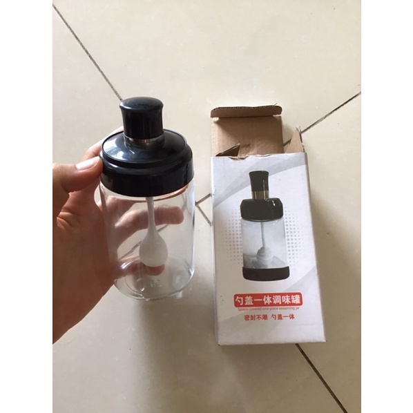Lọ gia vị thuỷ tinh, hũ đựng gia vị thuỷ tinh 250ml kèm muỗng