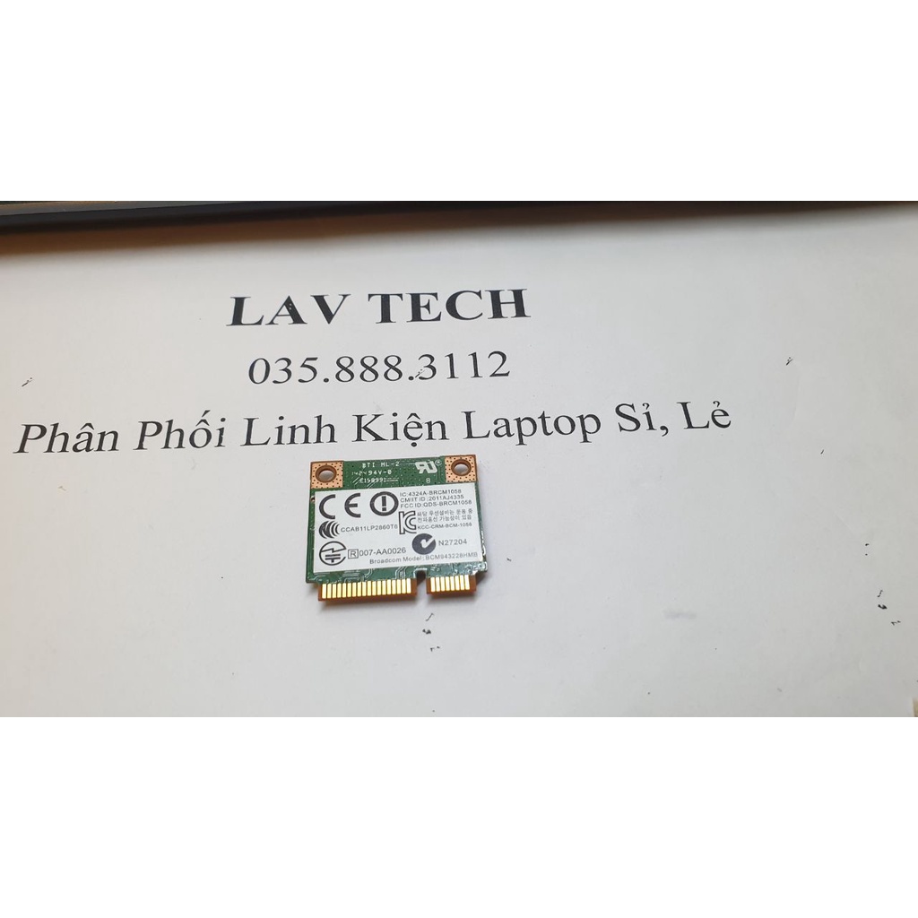 Cạc Wifi Broadcom BCM943228HMB | Bluetooth 4.0 Không dây tốc độ 300M 731550-001