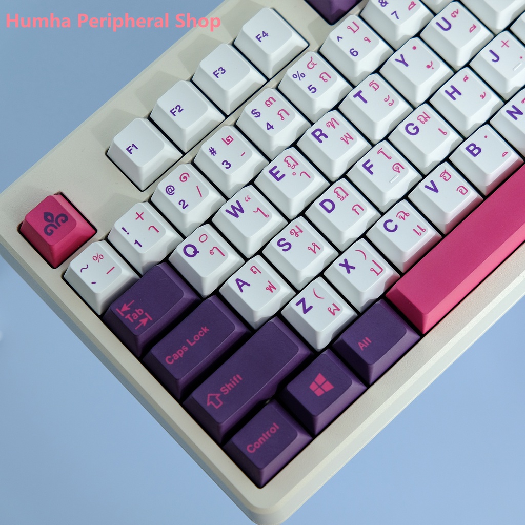 Humha THAI keycap PBT Chất Liệu Nhuộm Màu Họa Tiết Cherry profile Cá Tính Cho Bàn Phím Cơ