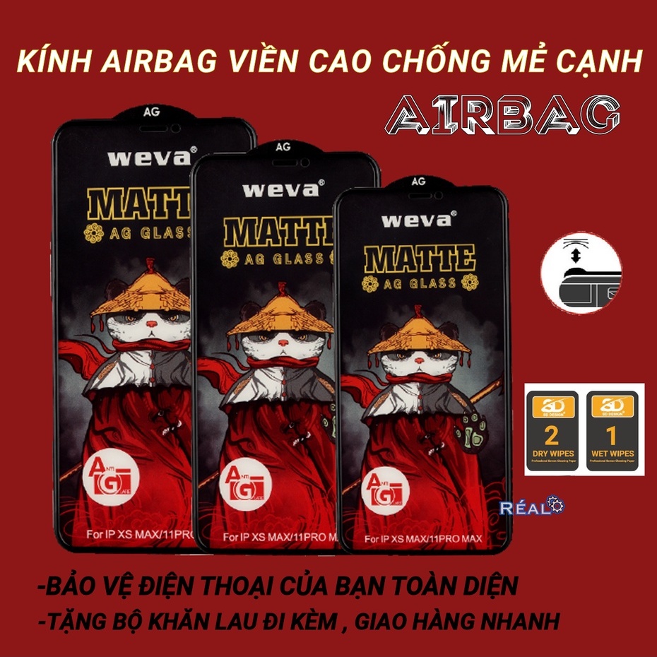 Kính cường lực Full màn Viền Cao chống mẻ siêu bền giành cho Iphone Airbag