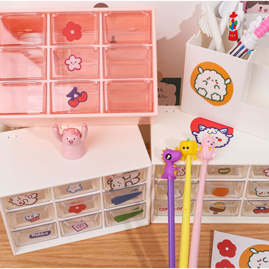 Hộp Nhựa Đựng Đồ Nhiều Ngăn Kéo/ Kệ  Mini Nhiều Ô Để Bàn Đựng Đồ, Trang Sức, Mỹ Phẩm