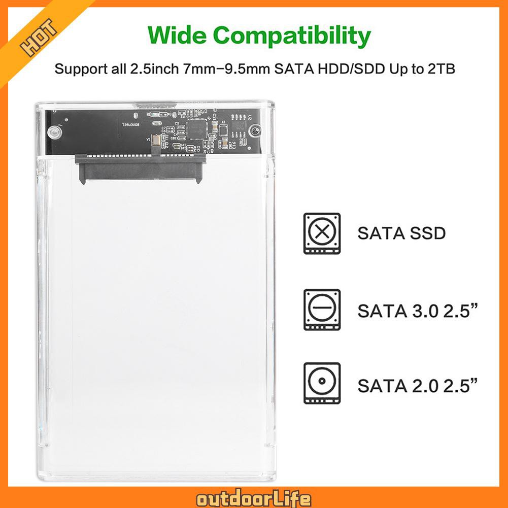 Hộp Nhựa Trong Suốt Đựng Ổ Cứng Hdd Ssd 2.5 Inch Sata 3