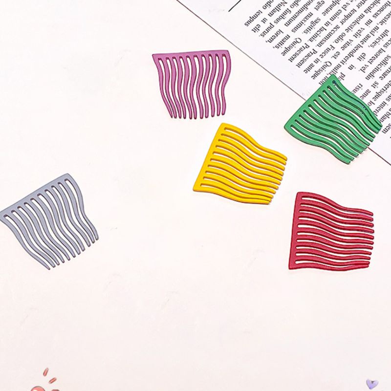 Bộ 5 Lược Kẹp Tóc Kim Loại Màu Sắc Ngọt Ngào Cho Nữ