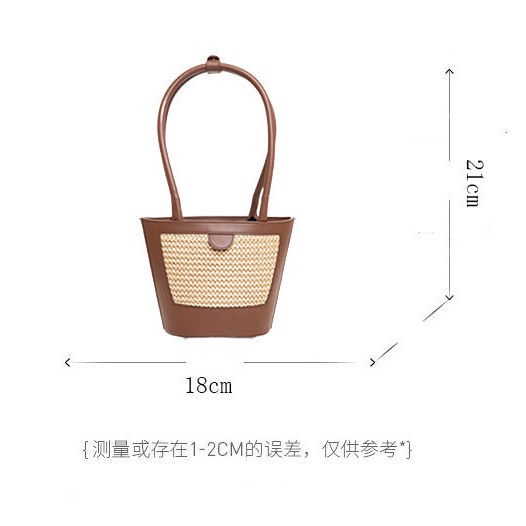 Túi Cói Đeo Vai Phong Cách Retro Màu Sắc Tương Phản Với 2 Kiểu Lựa Chọn