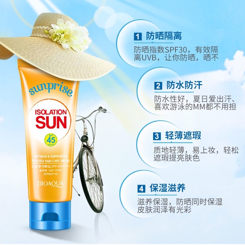 [RẺ VÔ ĐỊCH] FREESHIP Kem chống nắng chống nước 45SPF, thích hợp đi biển, đi dã ngoại. Thương hiệu Bioaqua